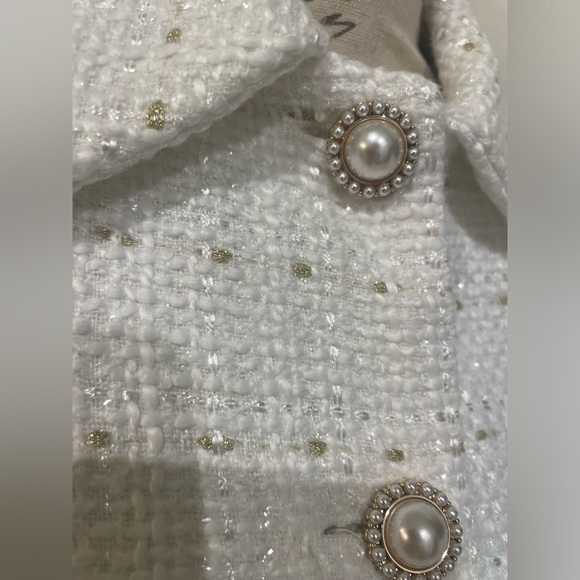 Hutch Cream Tweed Button-Up Mini Dress – Effortlessly Stylish with pearl buttons - Picture 10 of 10